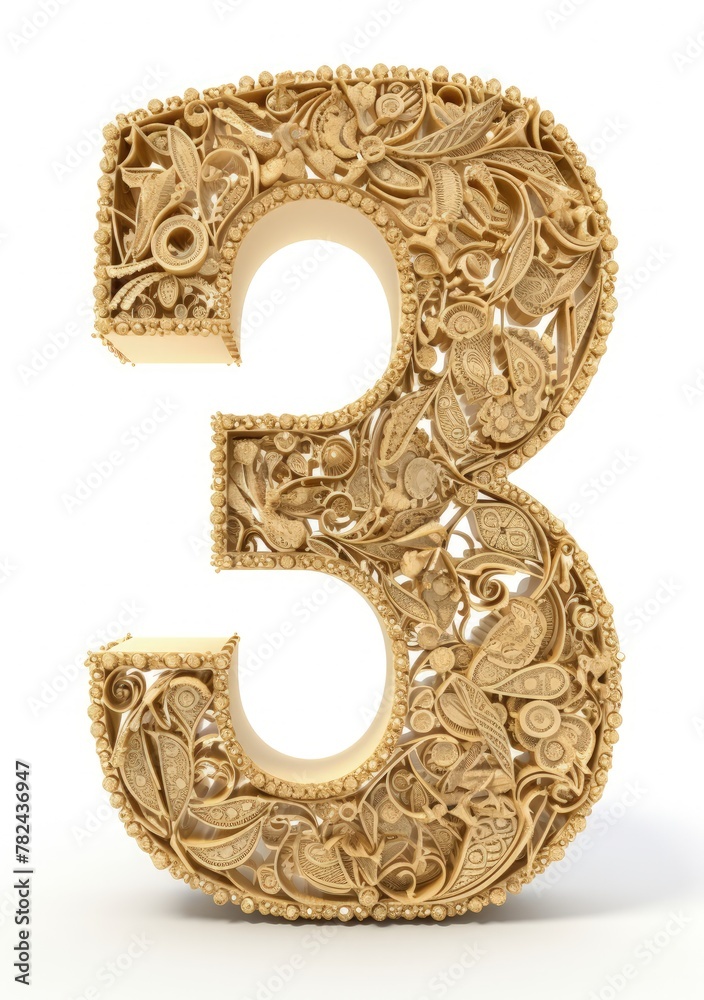 The Golden Numeral Sculpture Generative AI The Golden Numeral Sculpture Generative AI
