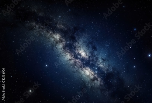 Celestial Milky Way Captured from the Heavens in Indigo and Brown Hues Generative AI