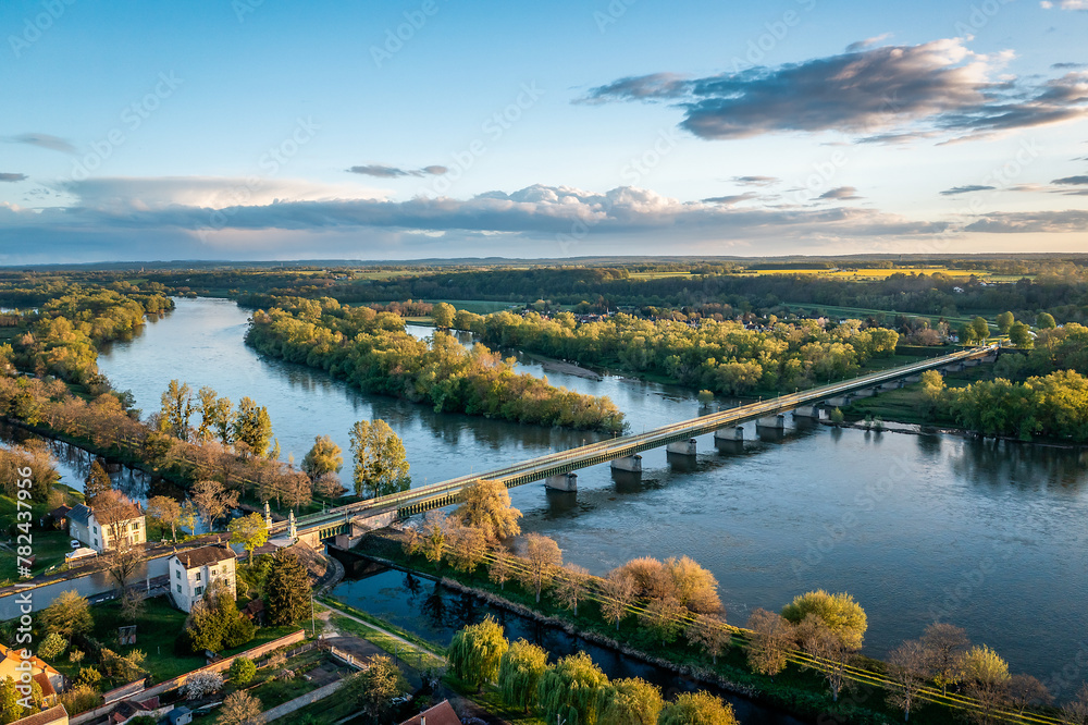 Aerial View over Briare Canals, Puisaye, North-Central France