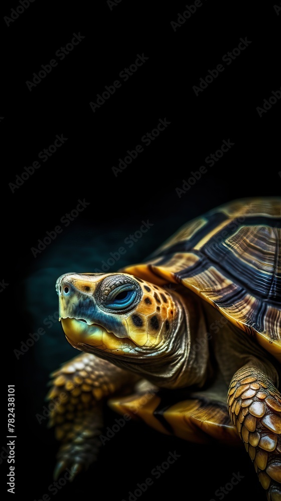 Minimalist Turtle Illustration on Dark Canvas Generative AI Minimalist Turtle Illustration on Dark Canvas Generative AI