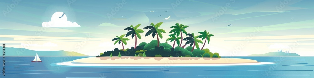 Obraz premium island in the ocean.