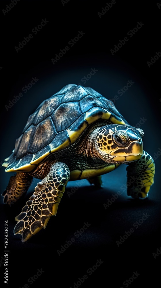 Obraz premium Elegant Turtle Silhouette Canvas Generative AI