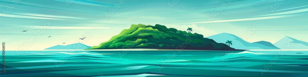 island in the ocean.