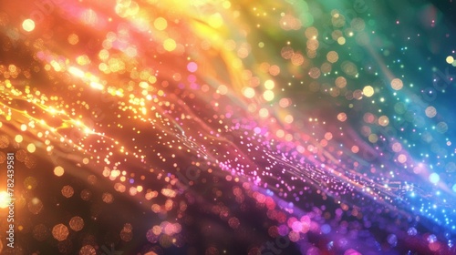 Vibrant Glitter Particles and Light Streams Background