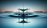 Ethereal Water Splash on Blue Background Generative AI