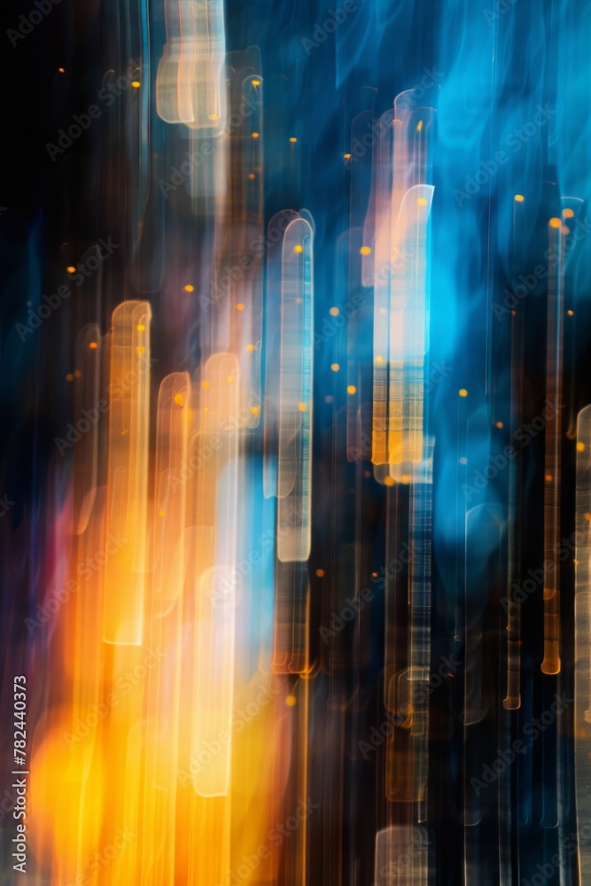 Abstract Blue and Orange Bokeh Light Trails Abstract Blue and Orange Bokeh Light Trails