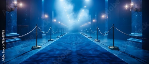 Blue-Velvet Premiere Night: A Path to Stardom. Concept Red-Carpet Entrances, Glamorous Fashion, VIP Guests, Exclusive Interviews, Star-Studded Atmosphere photo