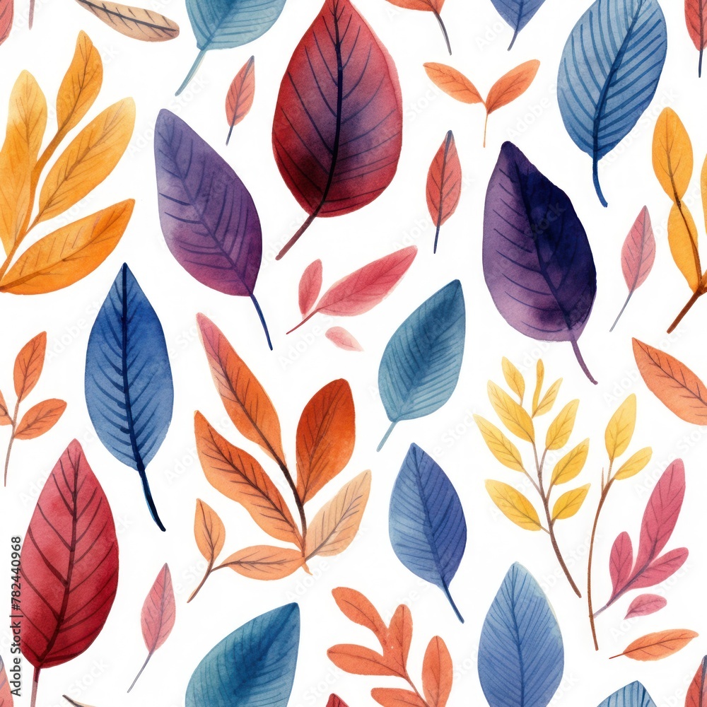 Fototapeta premium Vibrant Watercolor Foliage Artwork Generative AI