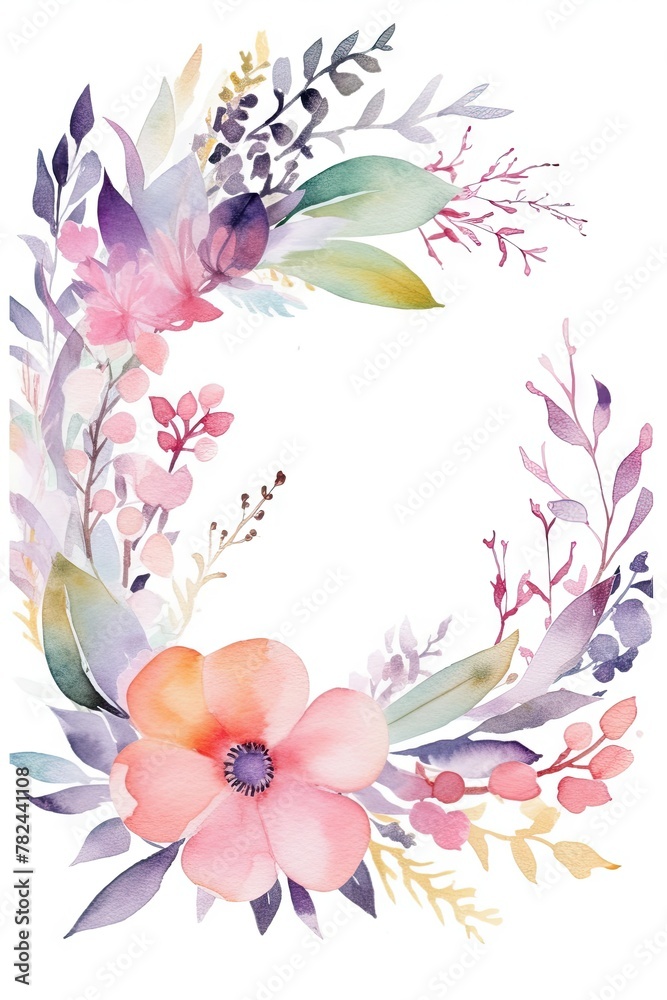 Obraz premium Watercolor Mother's Day Card with Simple Design Generative AI
