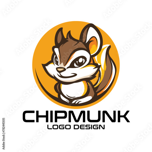 Chipmunk Cartoon Vector Logo Design