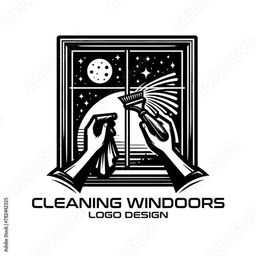 Cleaning Windoors Vector Logo Design  photo