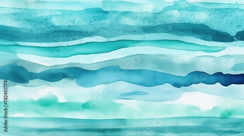 Abstract Watercolor Aquamarine Stripes Generative AI