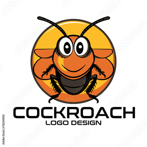 Cockroach Cartoon Vector Logo Design photo