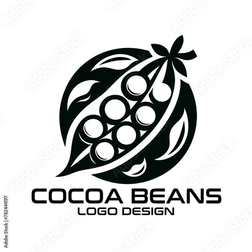 Cocoa Beans Vector Logo Design photo