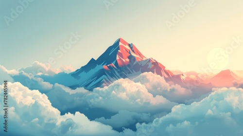 mountain peaks above the clouds. photo