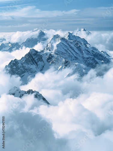 mountain peaks above the clouds.