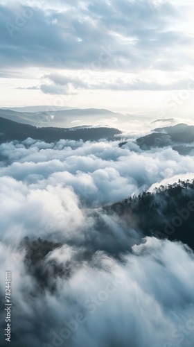 mountain peaks above the clouds. © Yahor Shylau 