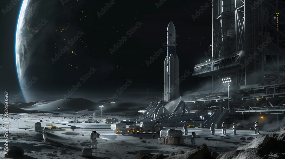 A future space station located on the moon.