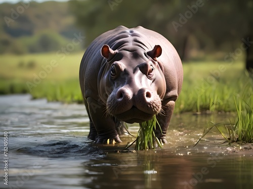 hippopotamus in the zoo