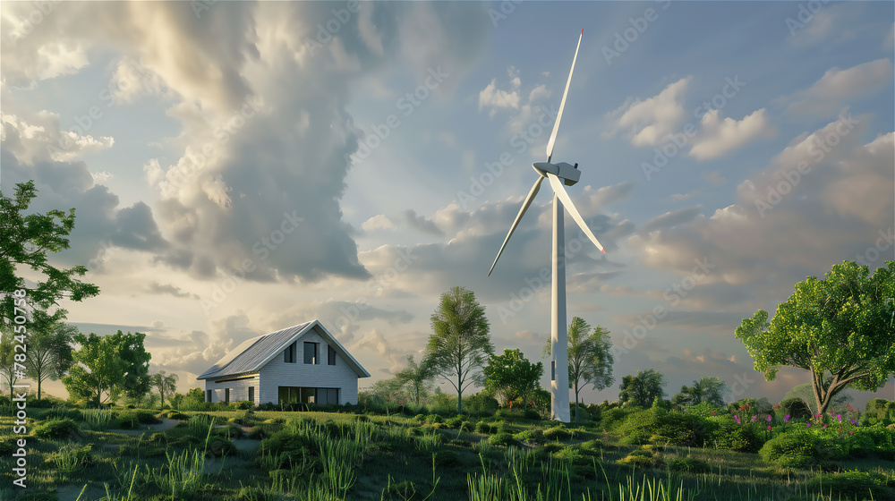 Backyard wind turbine.