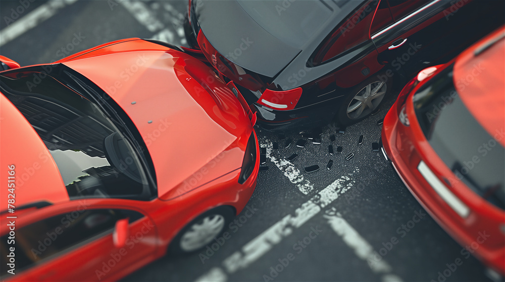 Small accident on a car parking.
