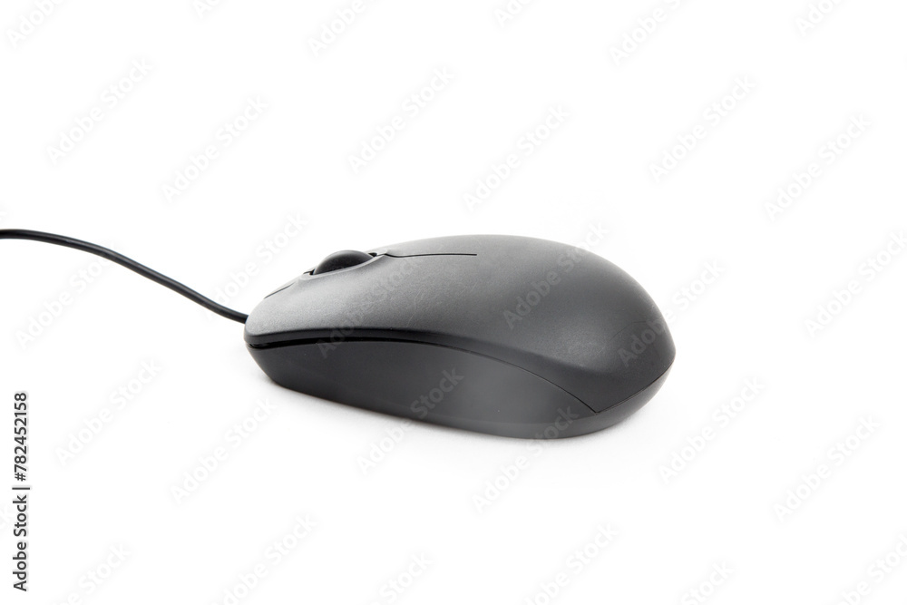 A black computer mouse isolated on white A black computer mouse isolated on white