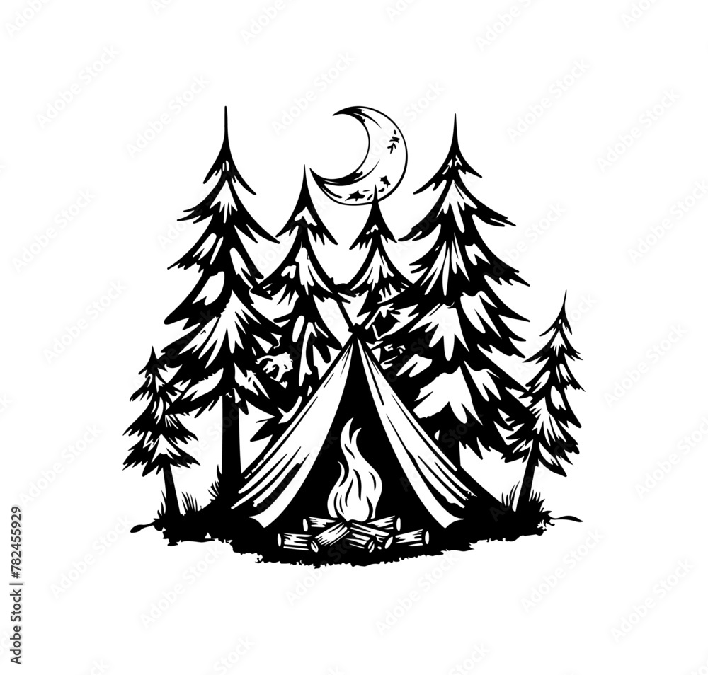 Camping Zelt Wald Vektor