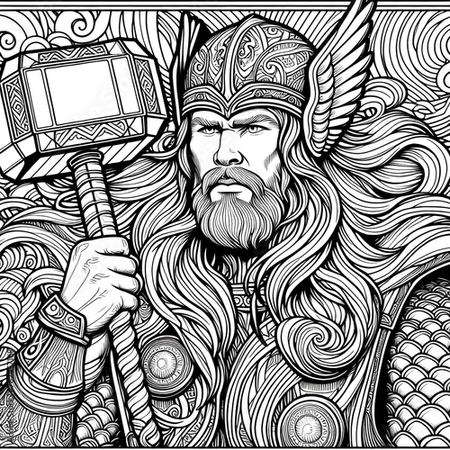 THOR colouring page