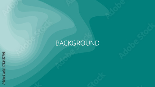 Teal green abstract background with sharp wavy lines and gradient transition, dynamic swirl shape. Inclined bends	
