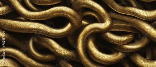 Golden snake knots background © Mikalai