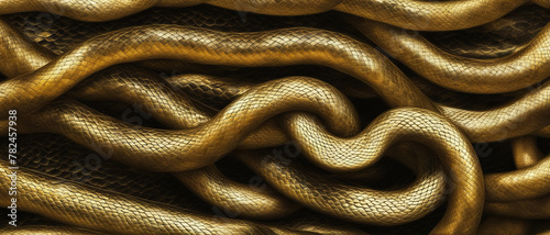 Golden snakes background © Mikalai