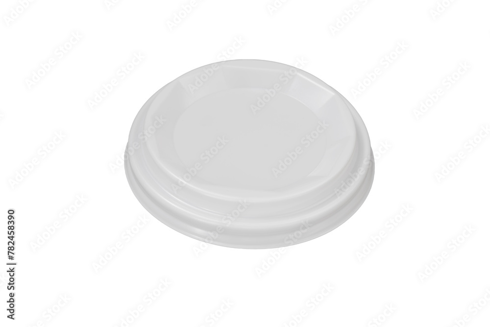 White plastic cap. Plastic lid for a cup. Plastic. White plastic cap. Plastic lid for a cup. Plastic.