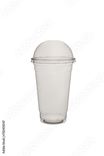 Plastic cups for drinks. Plastic cup isolated on white background. Disposable cup.