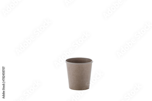 Paper cups for drinks. Paper cup isolated on white background. Disposable cup.