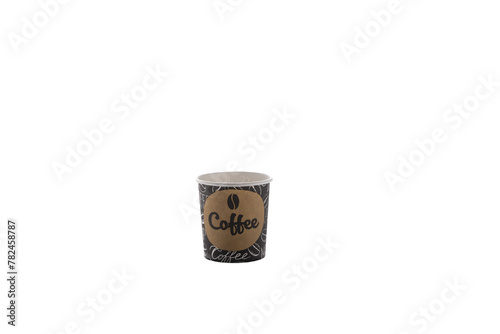 Paper cups for drinks. Coffee paper cup isolated on white background. Disposable cup.