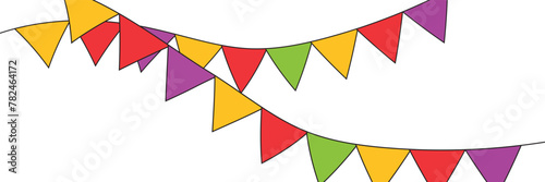 Triangular swag flags, decorative colorful party pennants for birthday celebration, festival decoration.