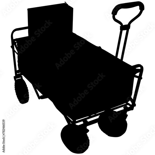 A foldable hand-pulled utility wagon