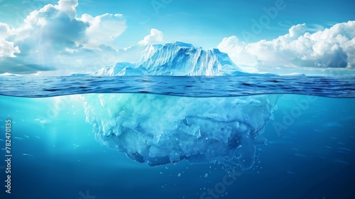 Majestic iceberg in ocean landscape