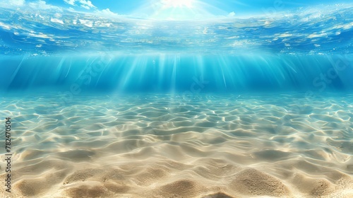 Serene underwater seascape with sunbeams