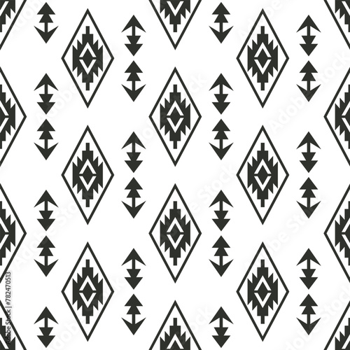 Tribal Southwestern Navajo Folk Seamless Pattern