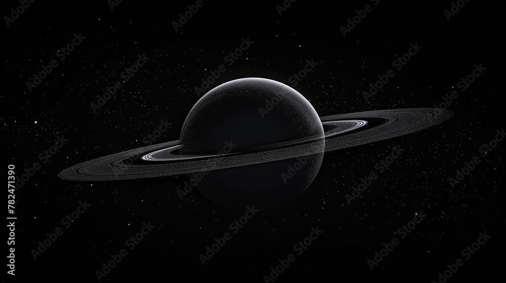 Saturn's Majestic Rings and Moons in Stunning Digital Art