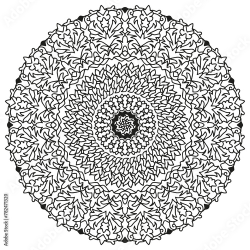 beautiful hand drawn mandala to be colored no stress