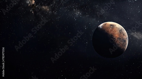 Captivating Night Sky with Mars-like Planet