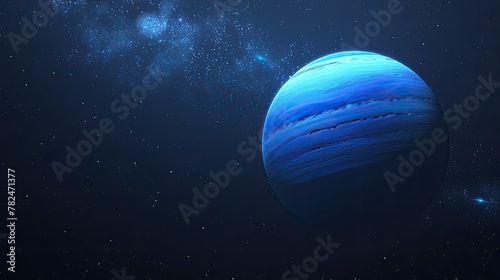 Jupiter: Majestic Blue and White Stripes Against a Stellar Backdrop © Volodymyr Skurtul