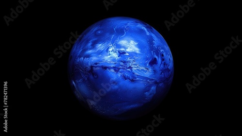 Abstract Earth Art: Stylized Blue Planet