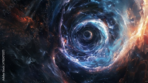 Cosmic vortex - a majestic spiral galaxy in space photo