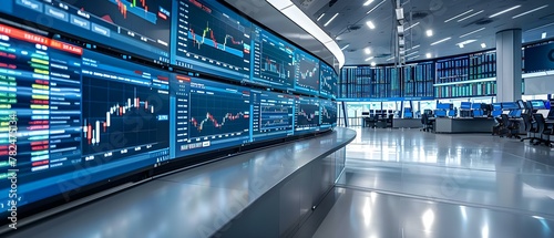 High-Tech Trading Floor: Media Stocks in Focus. Concept Trading, High-Tech, Media, Stocks, Floor