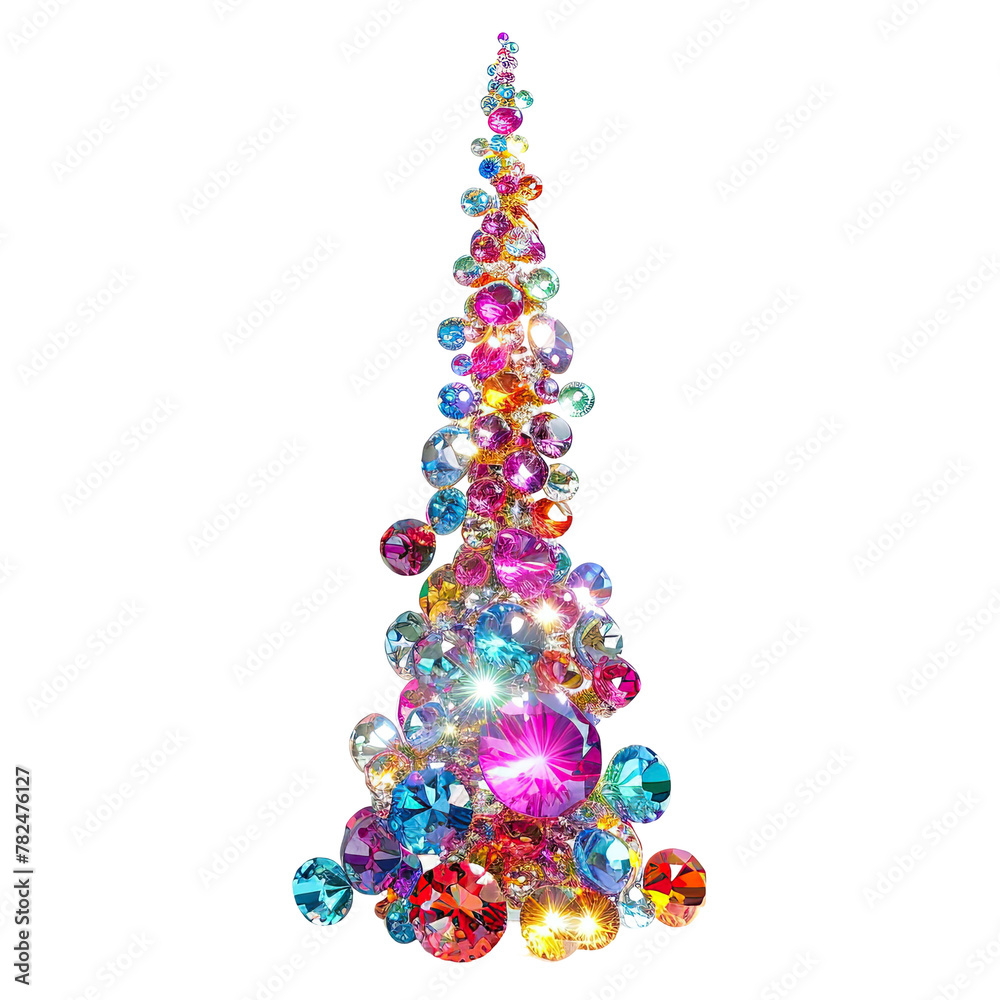 A close-up view of a Christmas tree ornament crafted with vibrant beads, adding festive charm to holiday decor Isolated on transparent A close-up view of a Christmas tree ornament crafted with vibrant beads, adding festive charm to holiday decor Isolated on transparent