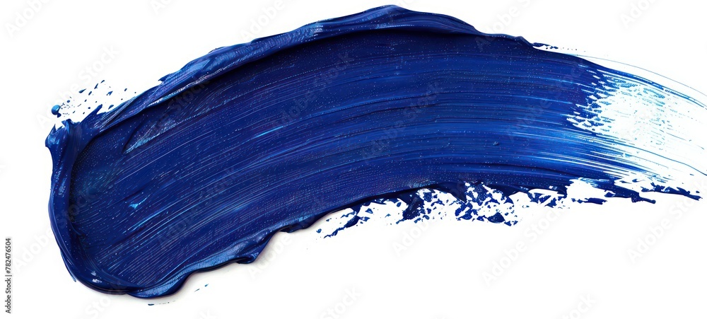 Blue brush isolated on white background. Watercolor