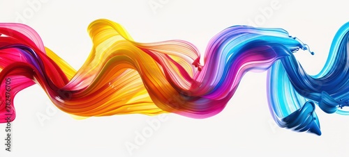 Color brush paint ribbon stroke swirl abstract splash background wave